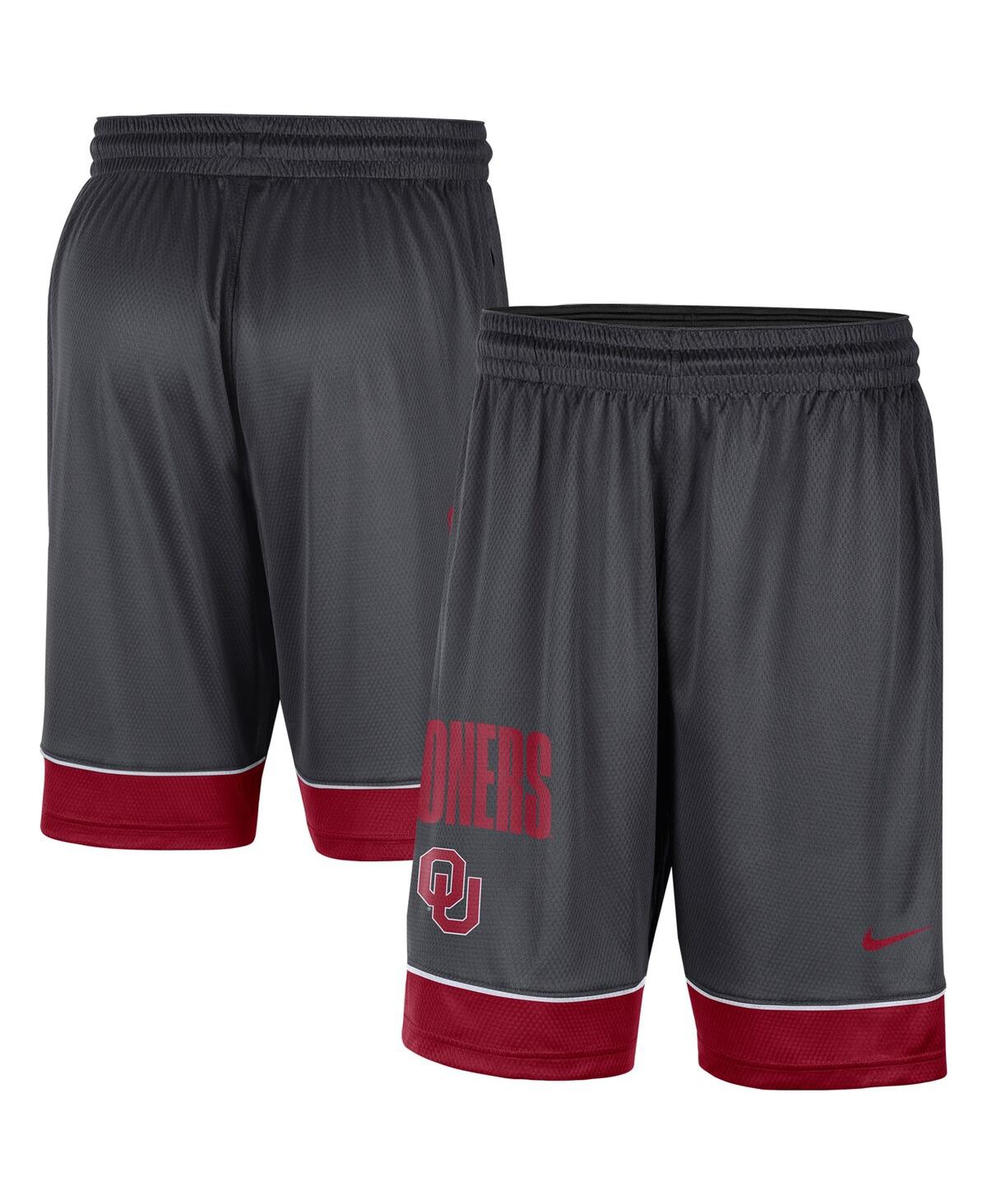 Shop Nike Men's Charcoal, Crimson Oklahoma Sooners Fast Break Performance Shorts In Charcoal,crimson