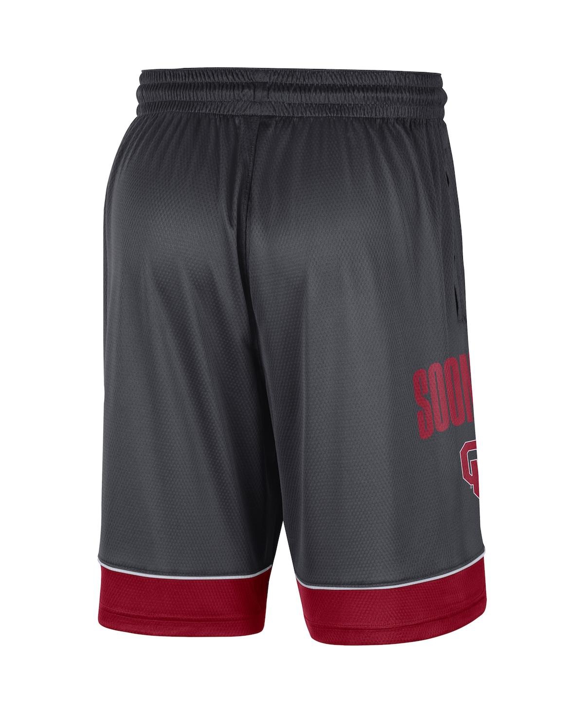 Nike Men's Charcoal, Crimson Oklahoma Sooners Fast Break Performance Shorts In Charcoal,crimson