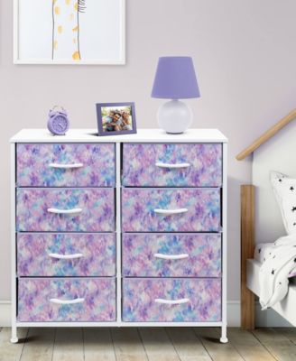  8 Drawers  Steel Frame & Wood Top Fabric Bins Storage Dresser Unit for Bedroom, Closet, Office