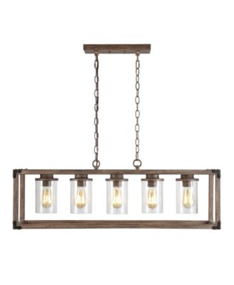 Zeniba 5-Light Linear Adjustable Rustic Farmhouse LED Pendant