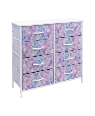  8 Drawers  Steel Frame & Wood Top Fabric Bins Storage Dresser Unit for Bedroom, Closet, Office