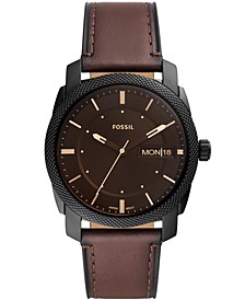 Men's Machine Brown Leather Strap Watch 42mm