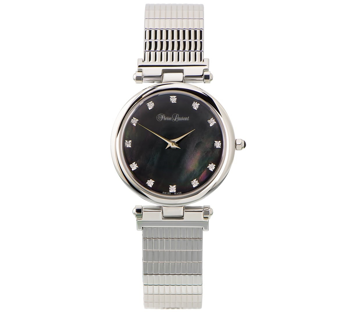 Shop Pierre Laurent Unisex Swiss Classic Diamond (1/8 Ct. T.w.) Stainless Steel Bracelet Watch 33mm