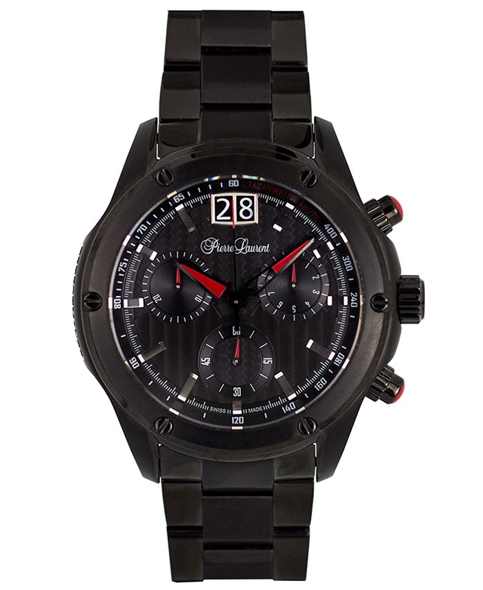 Pierre Laurent - Men's Performance Swiss Chronograph Stainless Steel Bracelet Watch 45mm