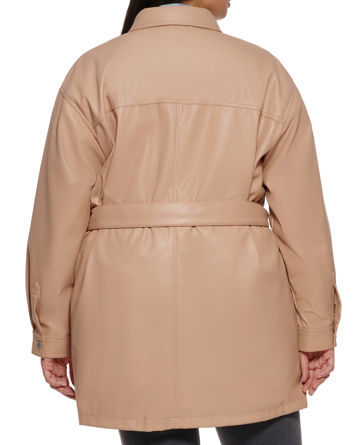 Levi's Trendy Plus Size Belted Jacket In Biscotti
