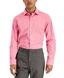 Men's Slim Flit Floral Stretch Dress Shirt, Created for Macy's