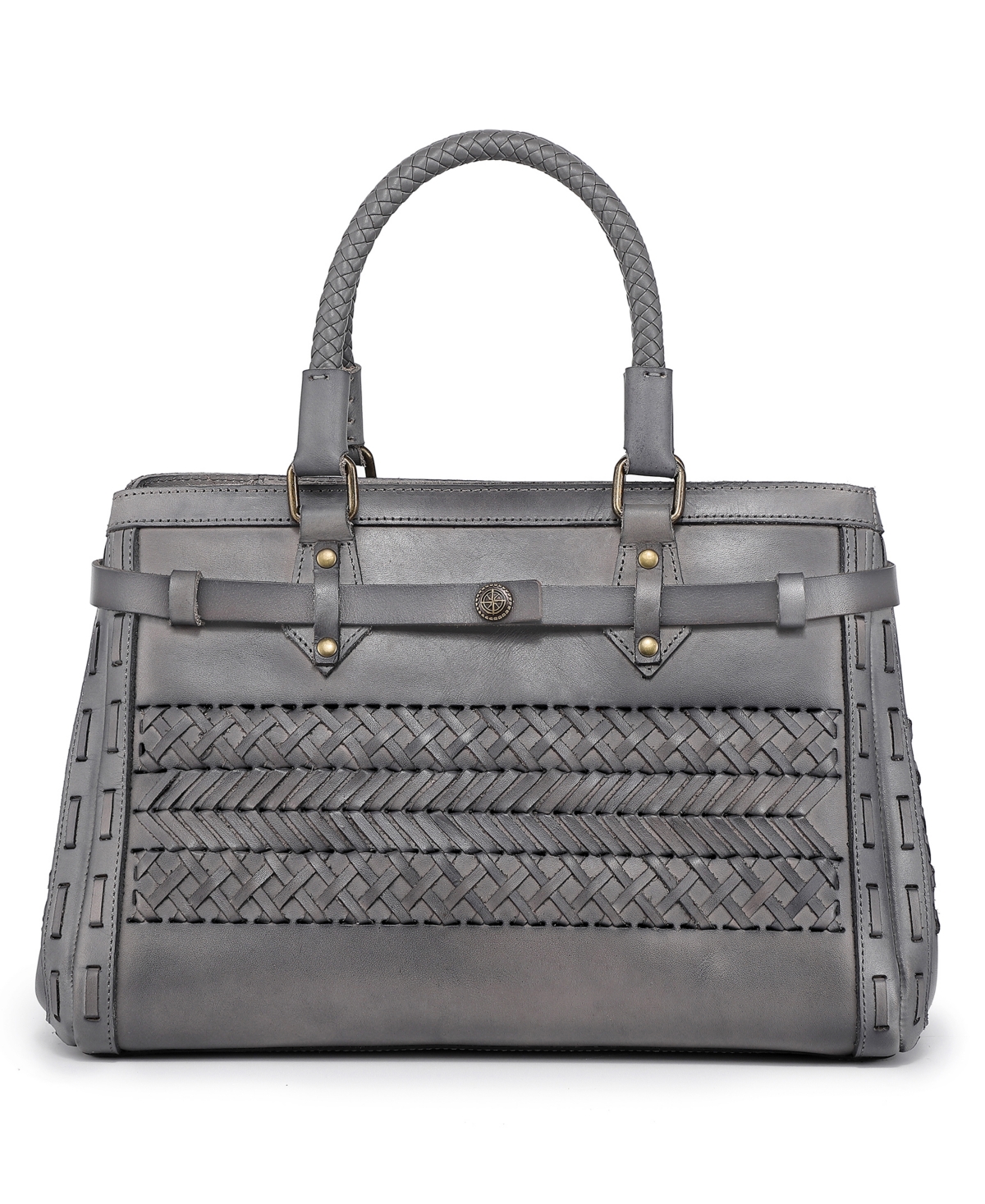 Women's Genuine Leather Lantana Satchel Bag - Gray