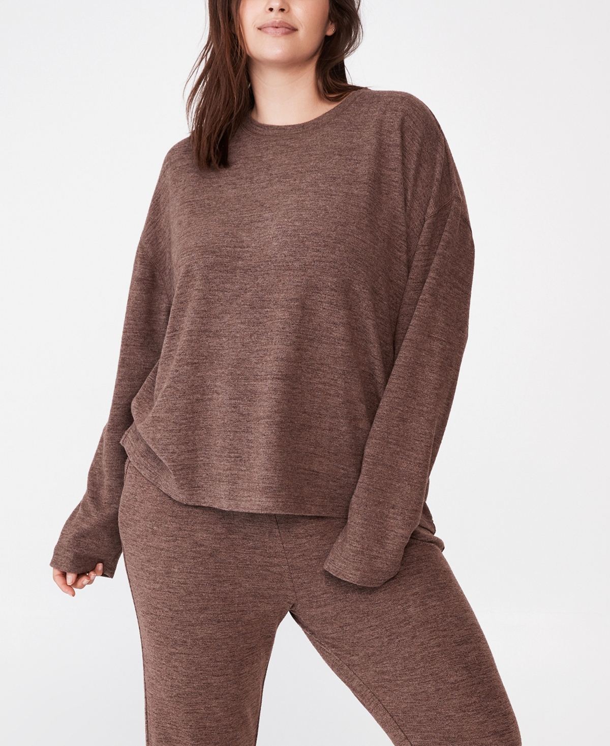 Cotton On Trendy Plus Size Supersoft Long Sleeve Relaxed Crew Sweater