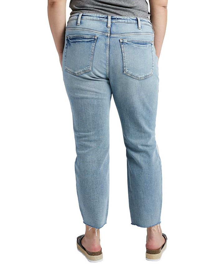 Silver Jeans Co. Plus Size Beau Mid Rise Slim Leg Jeans - Macy's