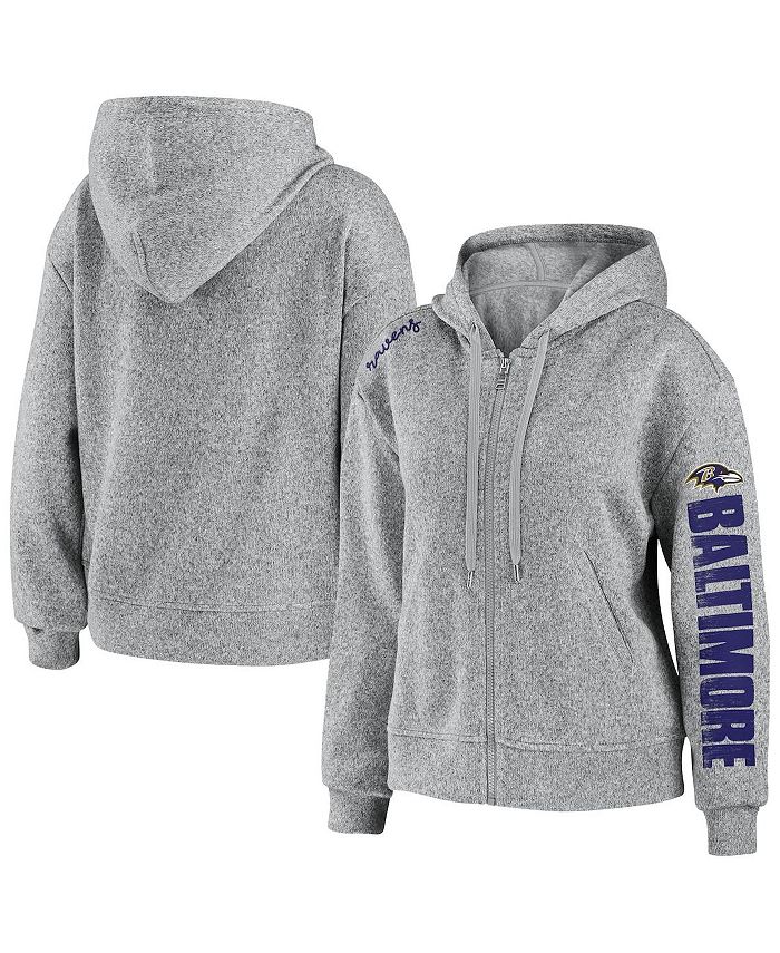 WEAR by Erin Andrews Women's Heathered Gray Baltimore Ravens Full-Zip  Hoodie - Macy's