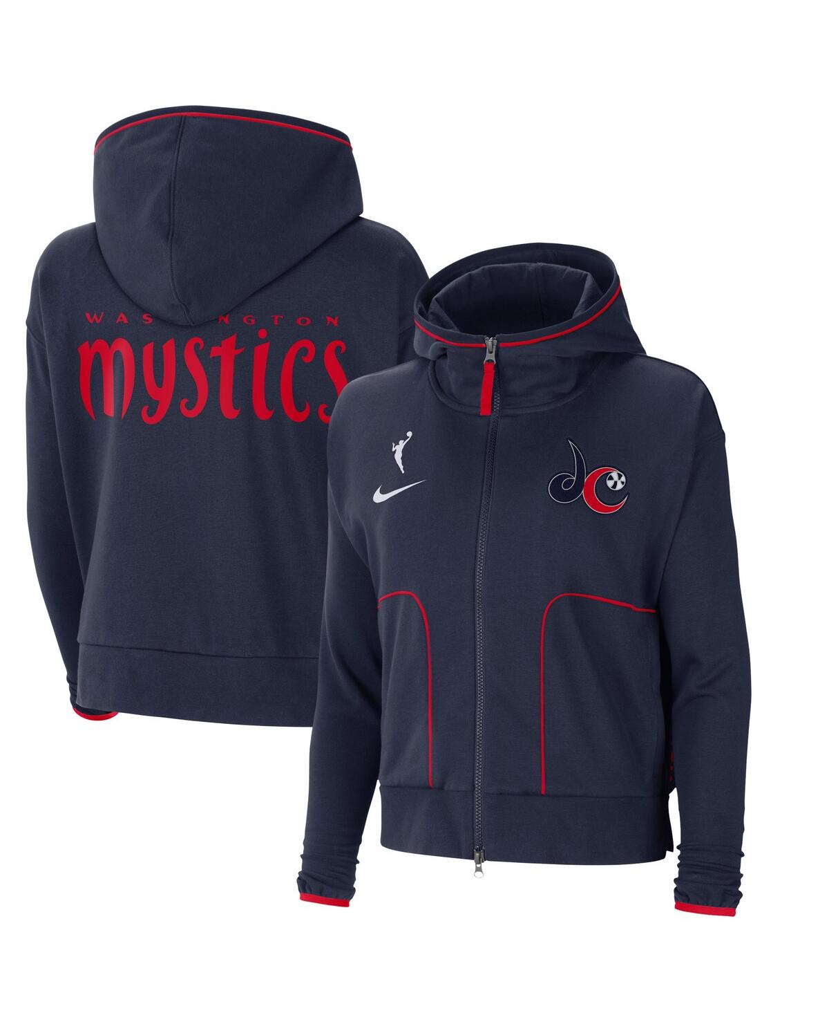 Women's NikeWashington Mystics Full-Zip Knit Jacket - Navy