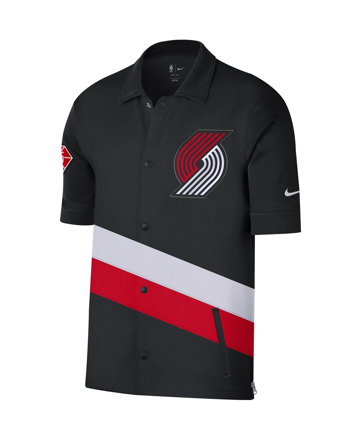 Shop Nike Men's  Black, Red Portland Trail Blazers 2021/22 City Edition Therma Flex Showtime Short Sleeve  In Black,red
