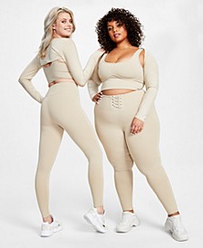 Style Not Size Shrug, Bralette & Lace-Up Leggings, Created for Macy's