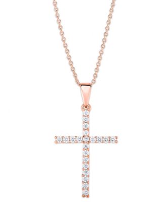 rose gold cross necklace 14 karat