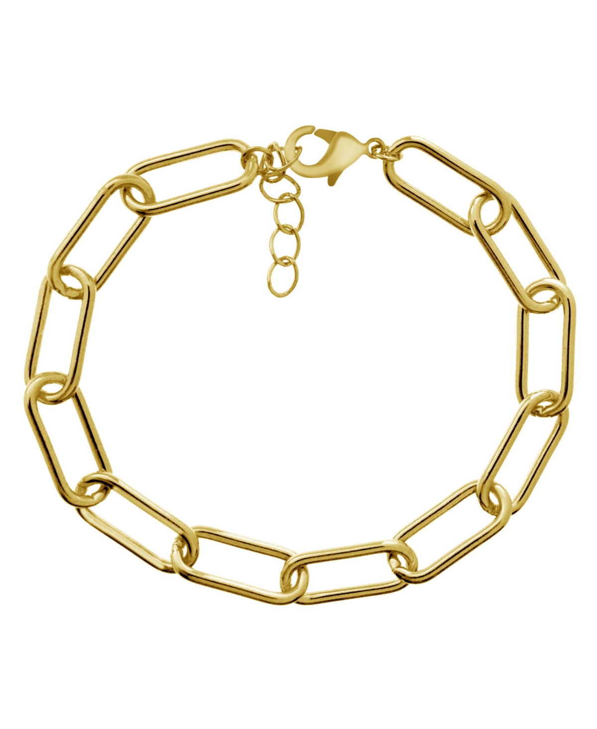 18K Gold Plated or Silver Plated Oval Link Bracelet - Gold Plated