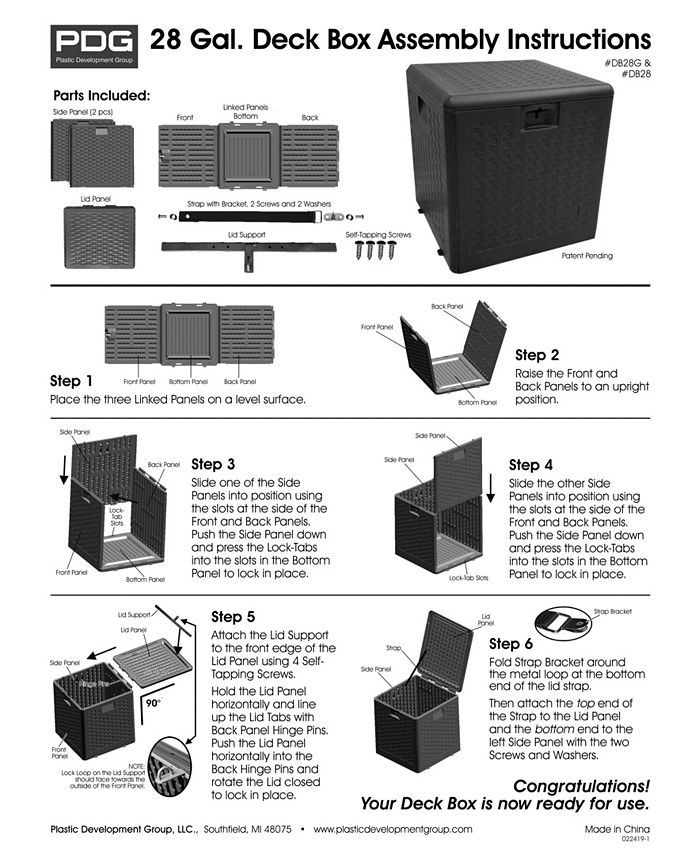 Plastic Development Group 28Gallon Outdoor Patio Storage Deck Box Macy's