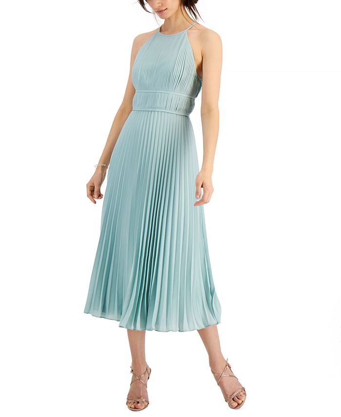 Aidan mattox color block new arrivals pleated dress