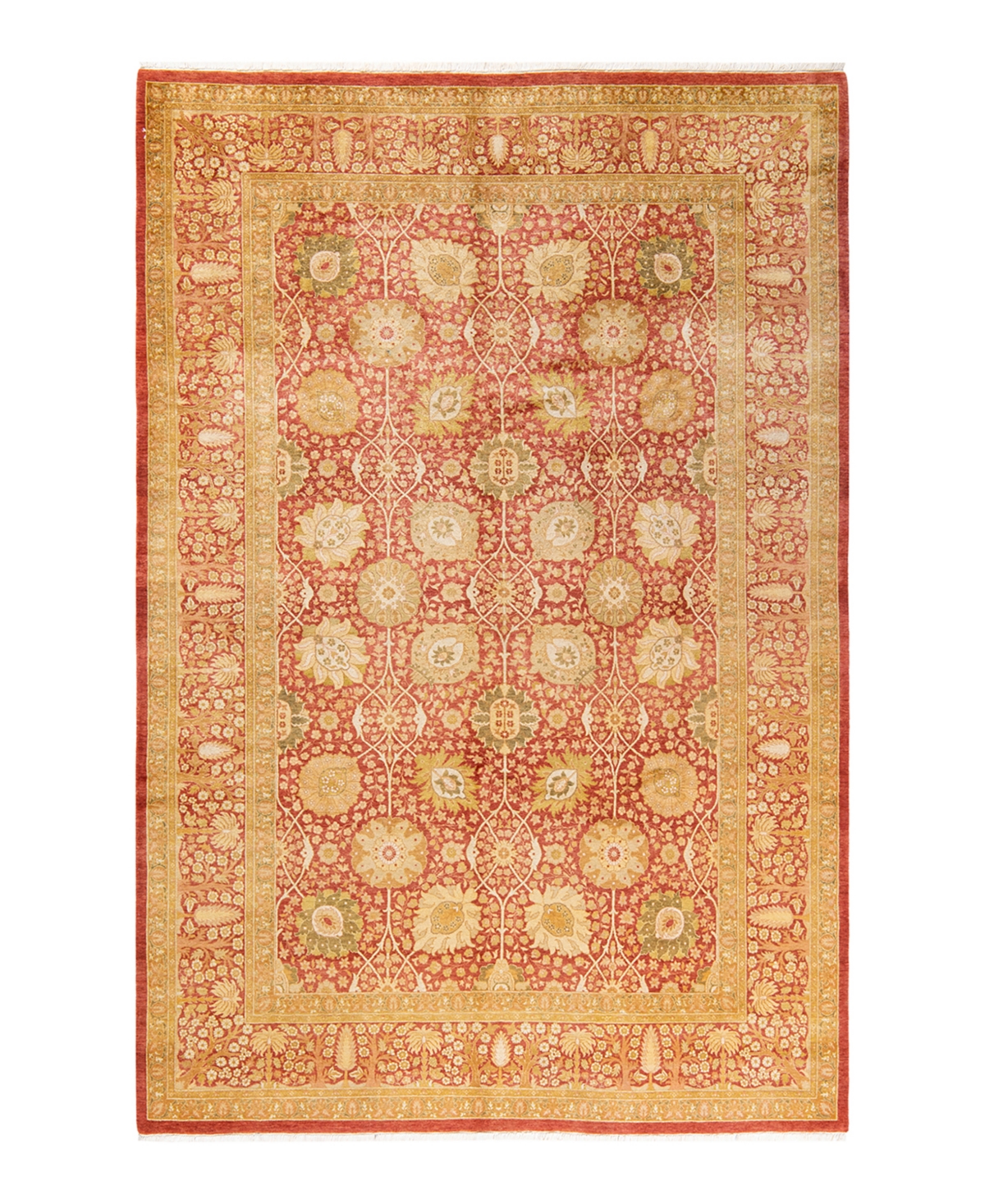 Closeout! Adorn Hand Woven Rugs Mogul M13814 6'3in x 9'6in Area Rug - Orange
