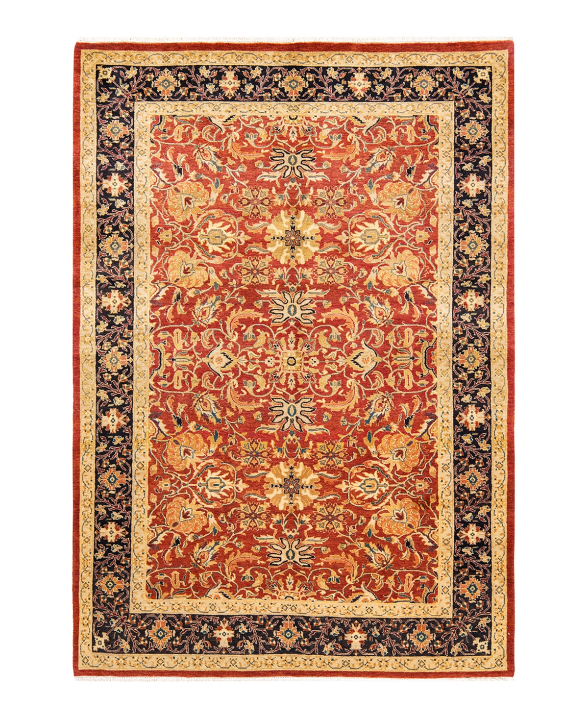 Closeout! Adorn Hand Woven Rugs Eclectic M14786 6'1in x 9'1in Area Rug - Orange