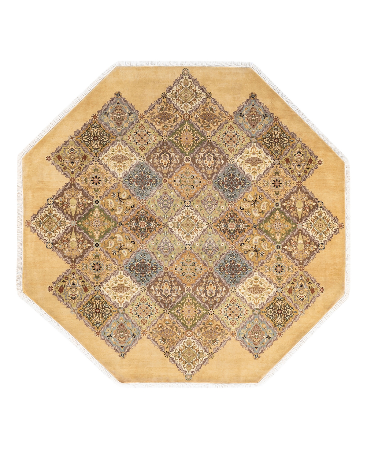 Closeout! Adorn Hand Woven Rugs Mogul M152156 7'1in x 7'1in Octagon Area Rug - Yellow