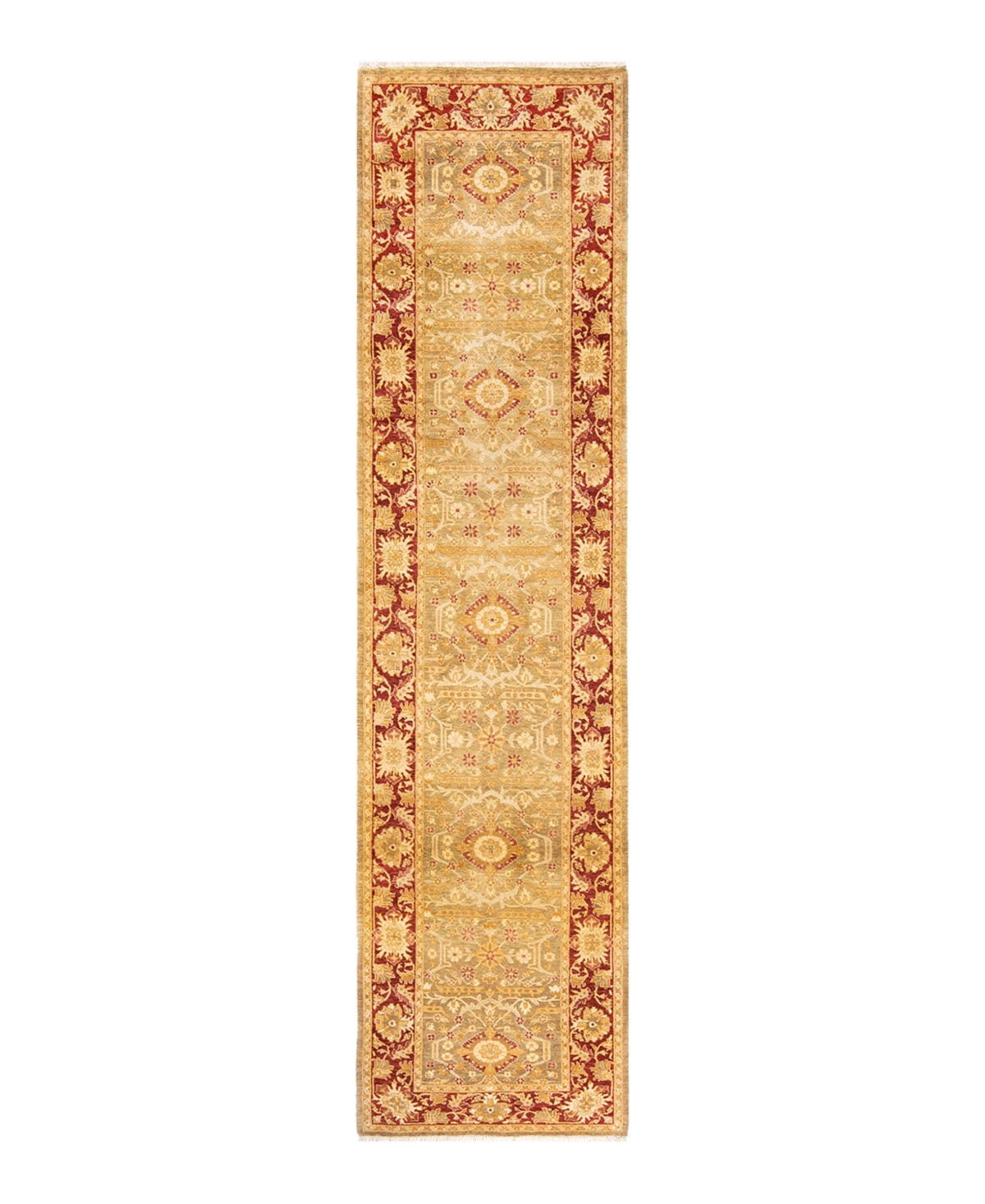 Closeout! Adorn Hand Woven Rugs Eclectic M154062 2'9in x 11'10in Runner Area Rug - Green