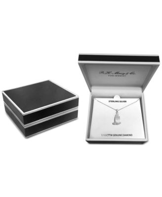 Diamond Praying Hands 18" Pendant Necklace (1/10 ct. t.w.) in Sterling Silver