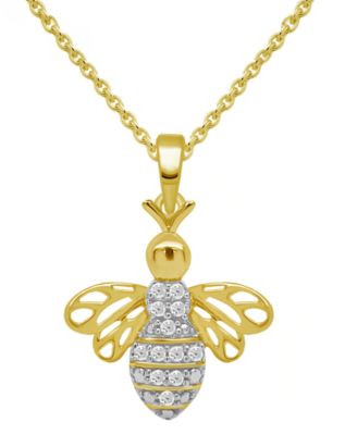 Macy's - Diamond Bee 18" Pendant Necklace (1/10 ct. t.w.)