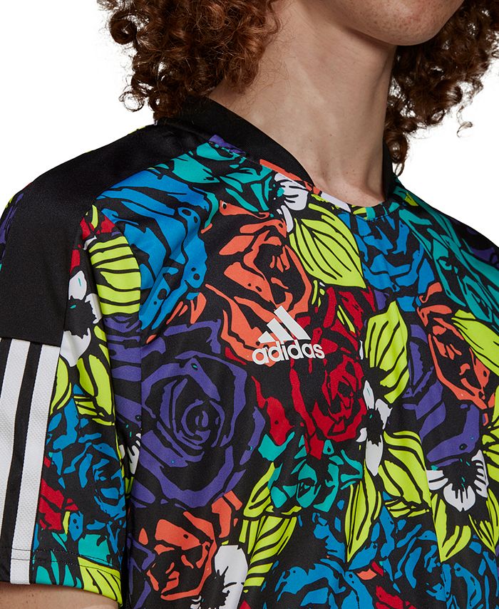 Adidas Men'S Tiro Flower Jersey T-Shirt - Macy'S