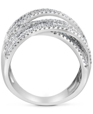 EFFY&reg; Diamond Baguette Crossover Statement Ring (1-5/8 ct. t.w.) in 14k White Gold