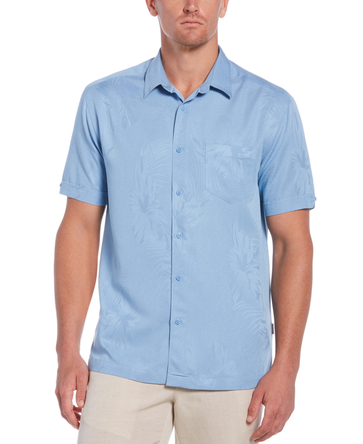 Men's Regular-Fit Two-Tone Floral Jacquard Shirt - Allure