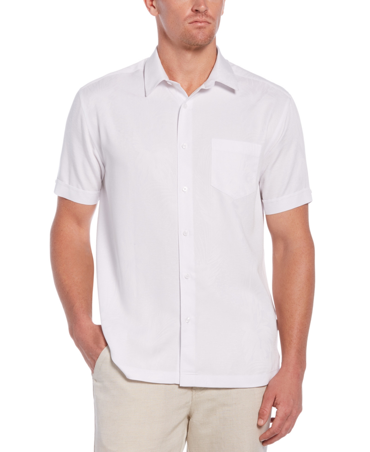 Men's Regular-Fit Two-Tone Floral Jacquard Shirt - Allure