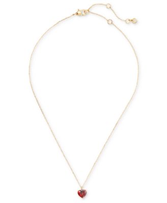 Kate Spade New York Gold-Tone Birthstone Heart Pendant Necklace, 16 ...