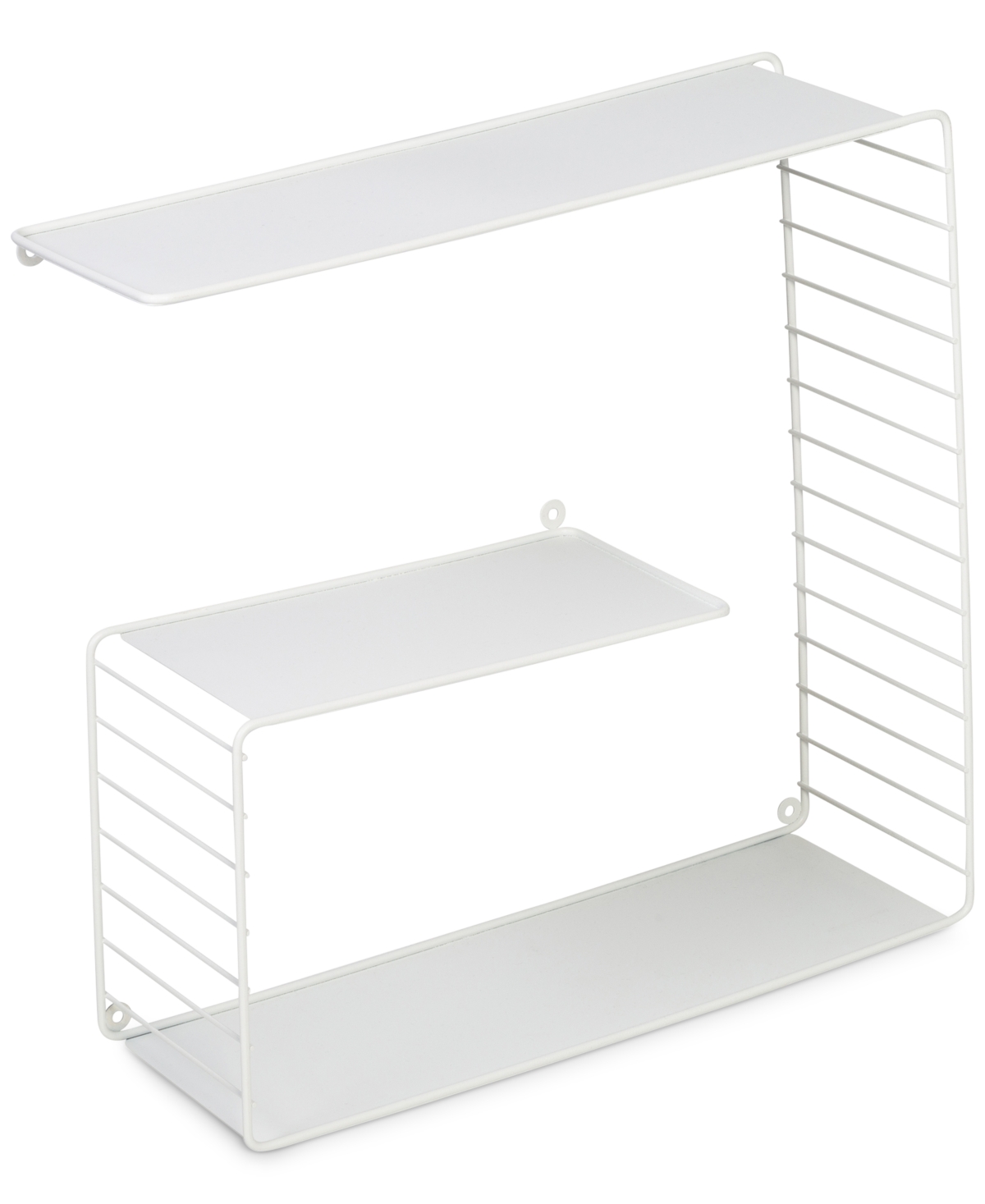 Shop Honey Can Do Three-tier Floating Square Decorative Metal Wall Shelf In White