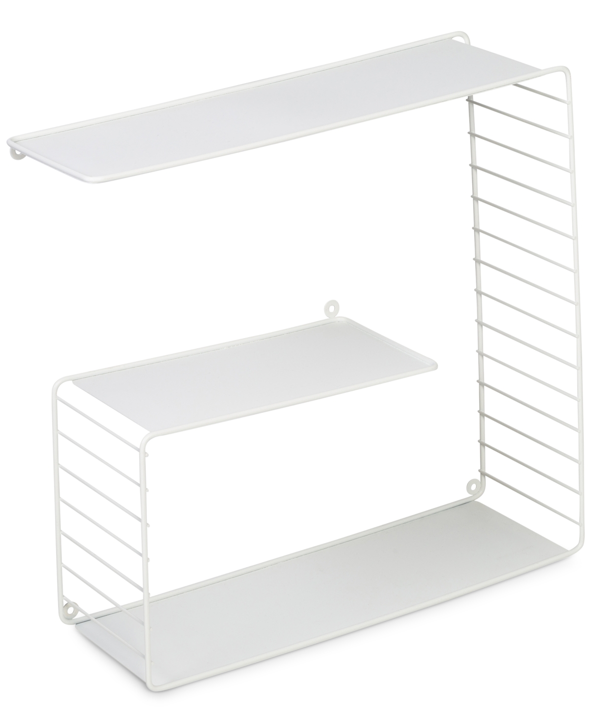 Honey Can Do Three-tier Floating Square Decorative Metal Wall Shelf In White