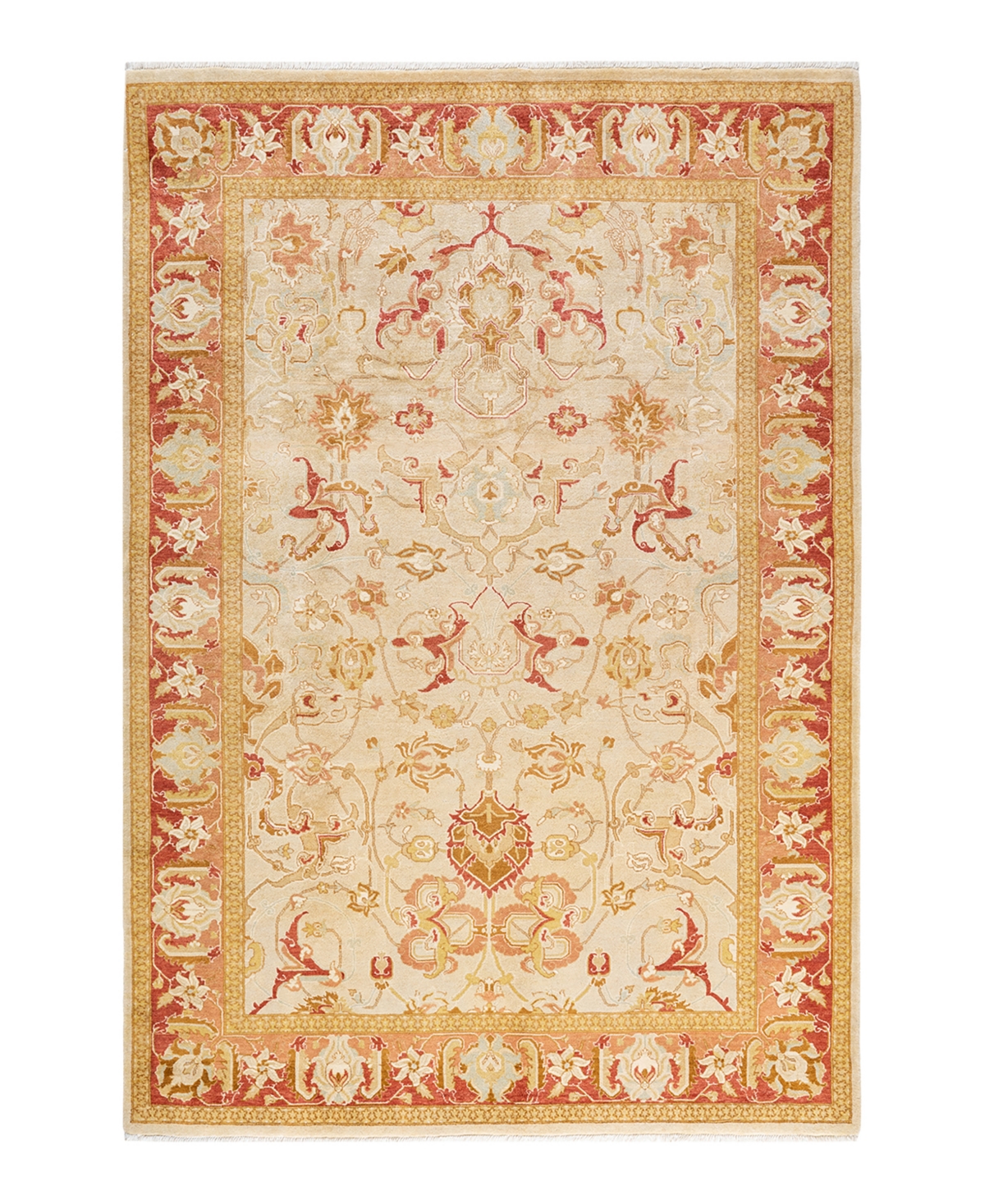 Closeout! Adorn Hand Woven Rugs Mogul M142641 6'2in x 9' Area Rug - Ivory