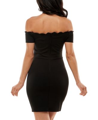 B Darlin Juniors' Off-The-Shoulder Scalloped Bodycon Dress & Reviews ...