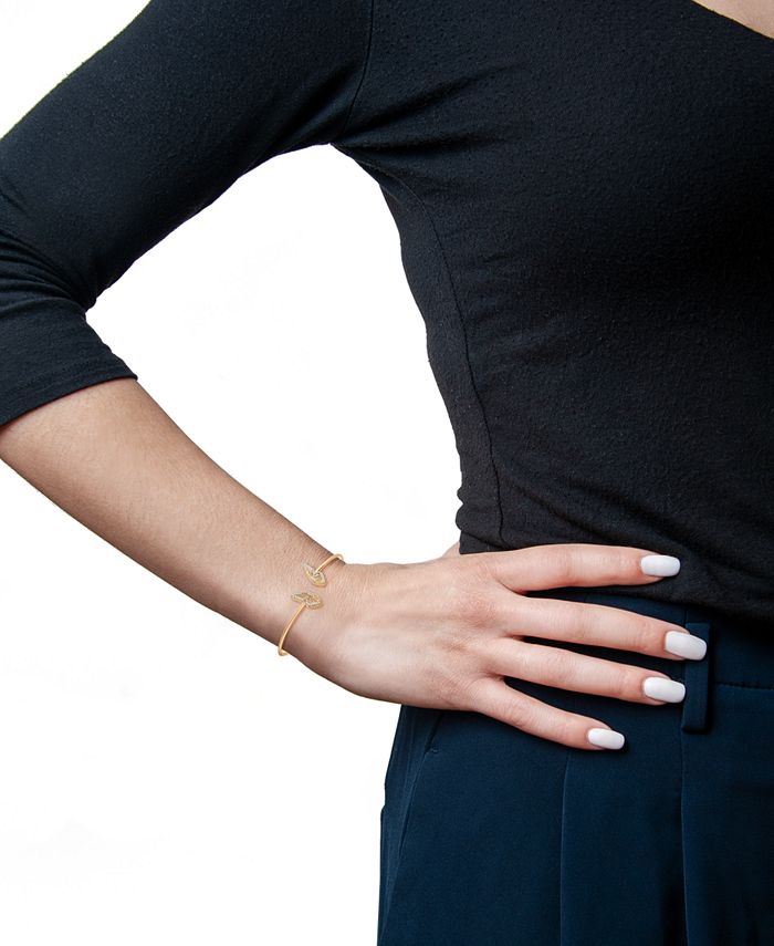 Wrapped Diamond Butterfly Wing Cuff Bangle Bracelet (1/6 ct. t.w.) in