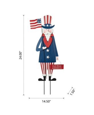 Wooden Patriotic Uncle Sam Yard Stake or Wall Decor or Porch Decor Kd, Three Function, 36"
