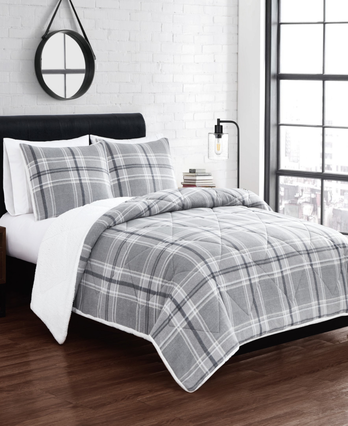 Cannon Cozy Teddy Plaid 2 Piece Comforter Set, Xl