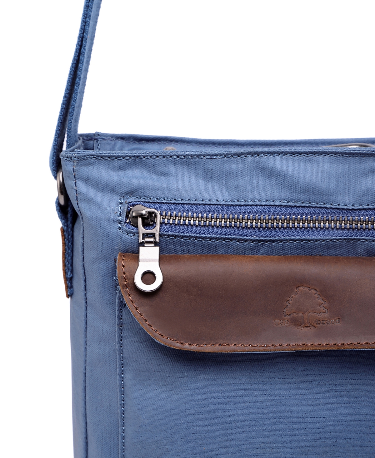 Tsd Brand Urban Light Canvas Crossbody Handbag In Denim Blue