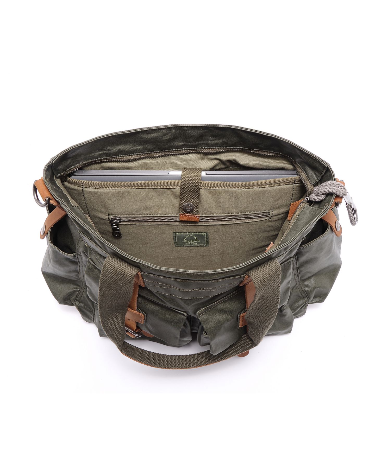 Женская сумка TSD BRAND Urban Light Coated Canvas, цвет: Армейский зелёный — фото 3