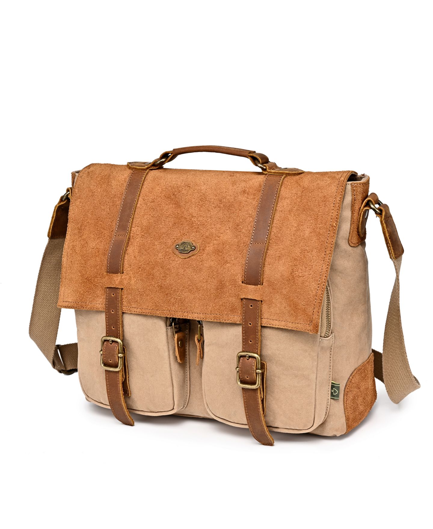 Женская сумка TSD BRAND Valley Oak Canvas Messenger, цвет: Хаки — фото 12