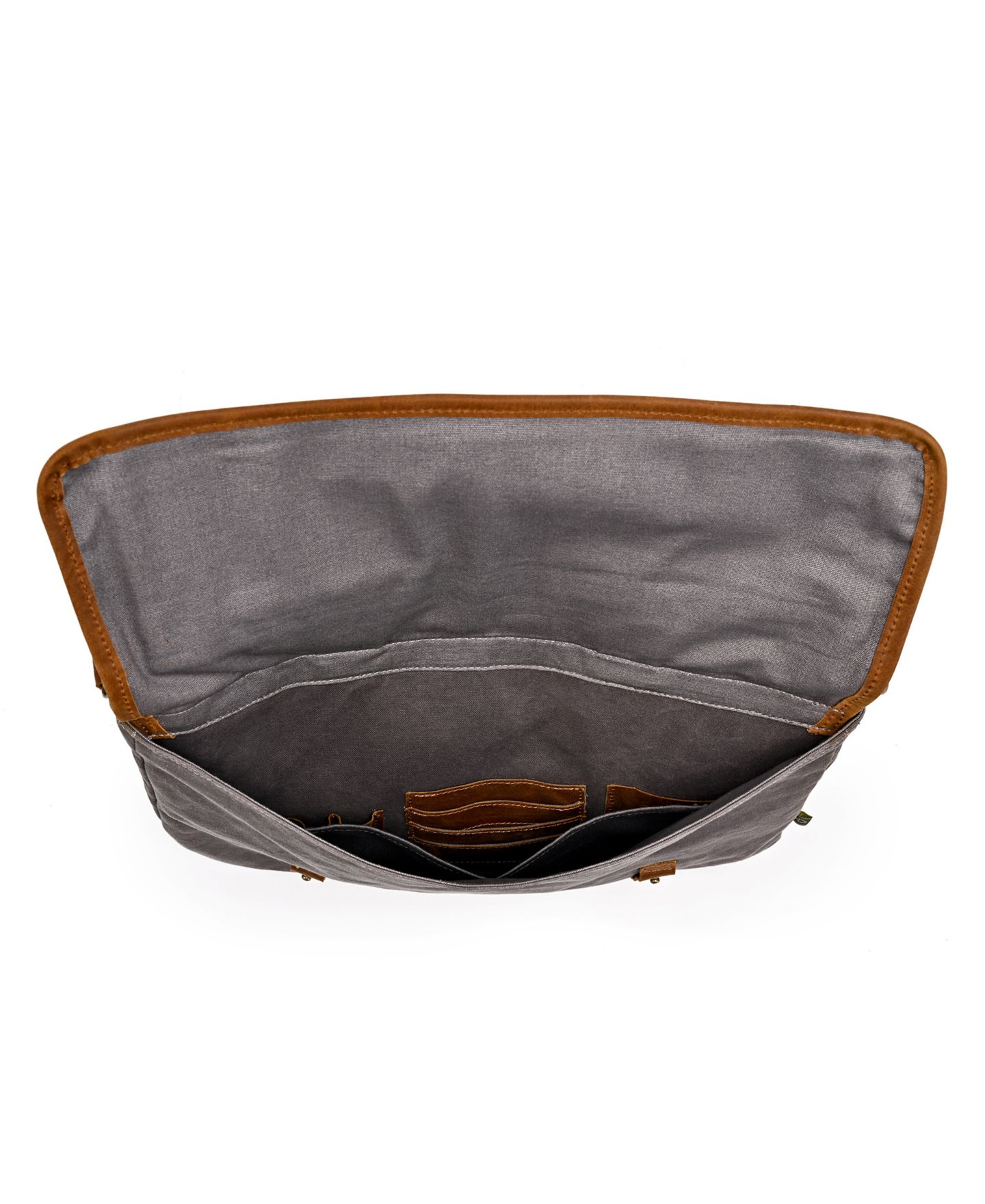 Женские портфели TSD BRAND Valley Oak Canvas Brief Bag, цвет: Серый — фото 12