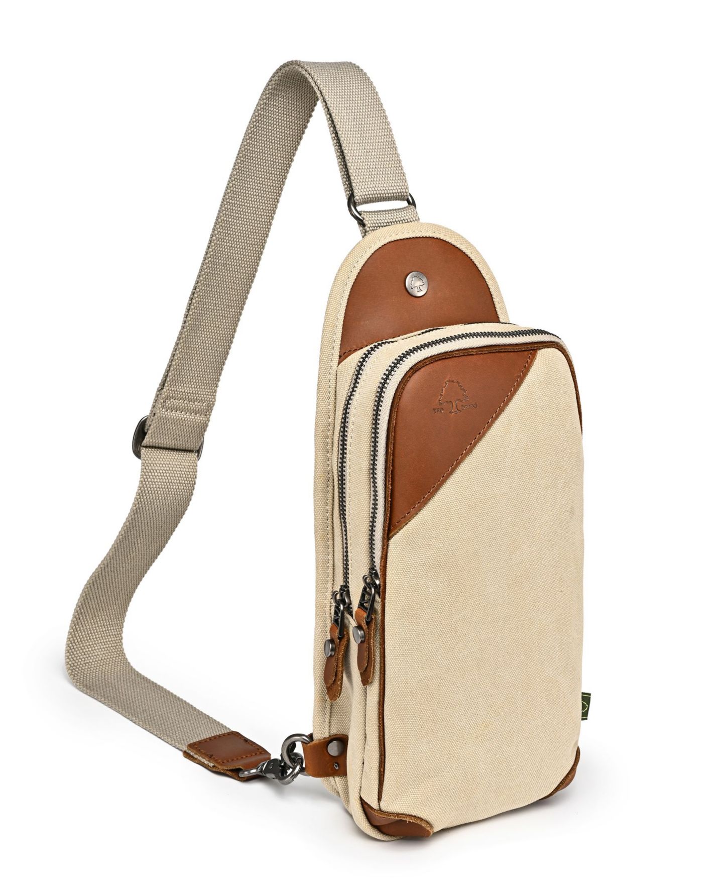 Женская сумка TSD BRAND Canna Canvas Sling, цвет: Бежевый — фото 5