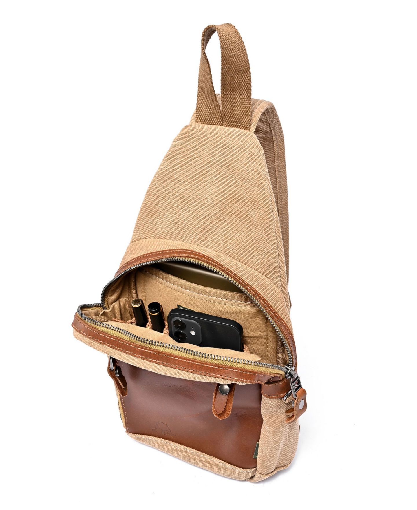 Женская сумка TSD BRAND Torreya Canvas Sling, цвет: Хаки — фото 2