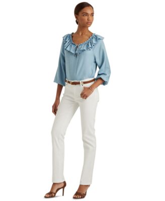 ralph lauren women's ruffle shirt