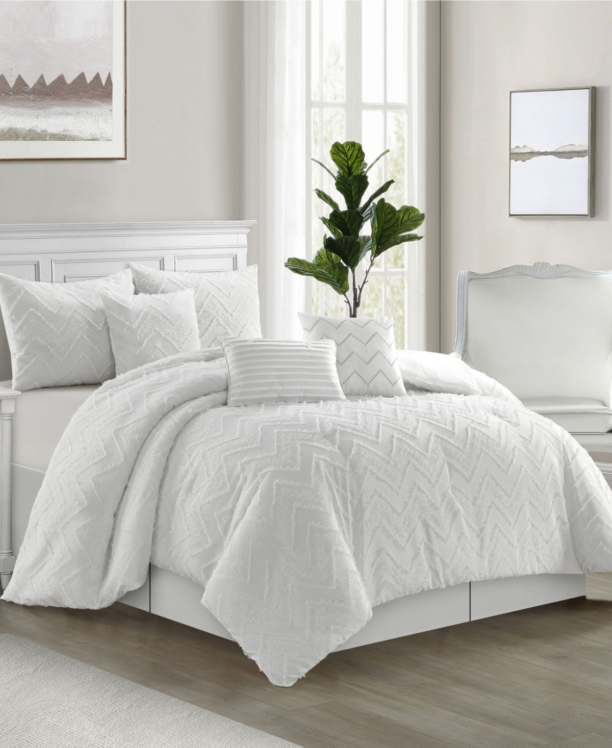 Stratford Park Frida 7-piece Comforter Set, California King In White