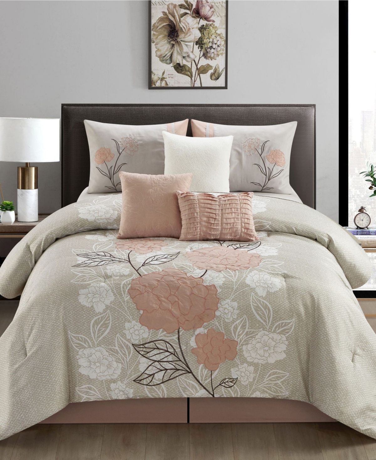 Stratford Park Cecilia 7-piece Comforter Set, Queen In Blush