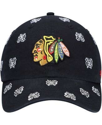 Women's '47 Black Chicago Blackhawks Confetti Clean Up Adjustable Hat