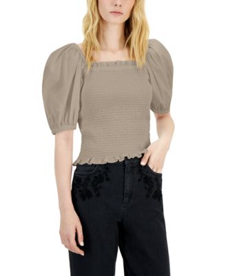 INC International Concepts - Women's Puff-Sleeve Smocked Top
